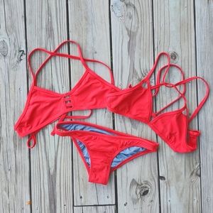 JOLYN 3 Piece Red Swim Suit - Medium